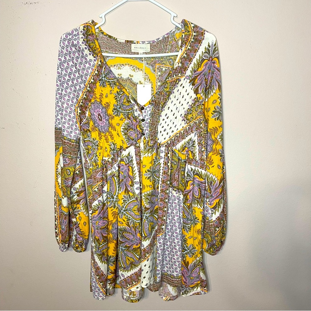 Nordstrom/ Melloday Paisley Boho Mini Dress Size L